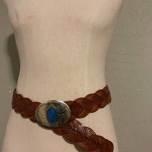 Leather Belt with silver buckle
